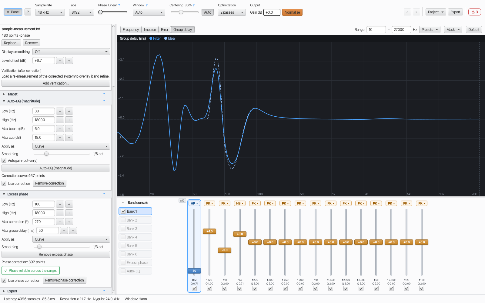 FIRDesign group-delay view